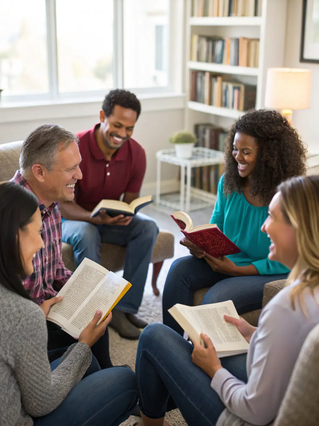 A diverse group of young people participating in a lively discussion, representing interactive discussions.